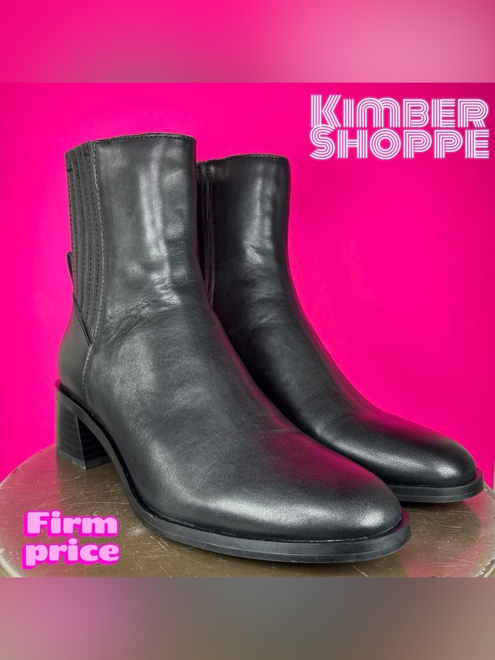 Dolce Vita Linny H2O Black Leather High Ankle Chelsea Boot US 8 UK 5.5
